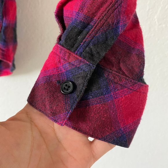 Rails Womens Shirt Plaid Size S Milo Black Cherry Violet Long Sleeve Casual Top - Picture 9 of 12